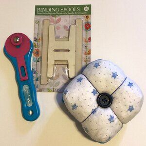 Pincushion Rotary Cutter Binding Spool Sewing Quilting Crafting